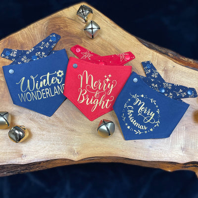 collection of Albie's Boutique Christmas bandanas