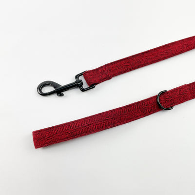 Cranberry Herringbone dog lead