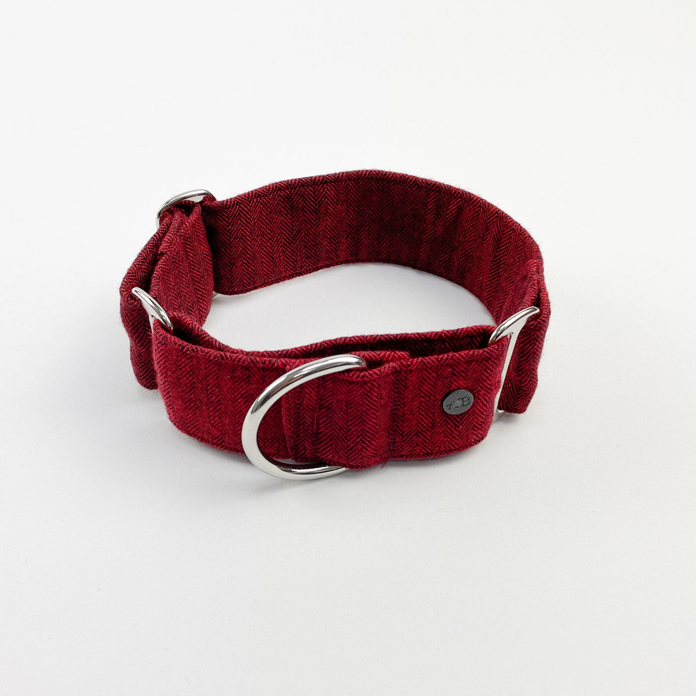 Cranberry herringbone martingale collar