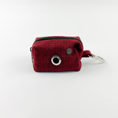 Cranberry Herringbone poop bag holder