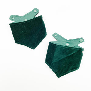 Albie's Boutique luxury emerald green dog bandanas.