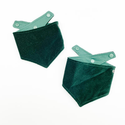 Albie's Boutique luxury emerald green dog bandanas.