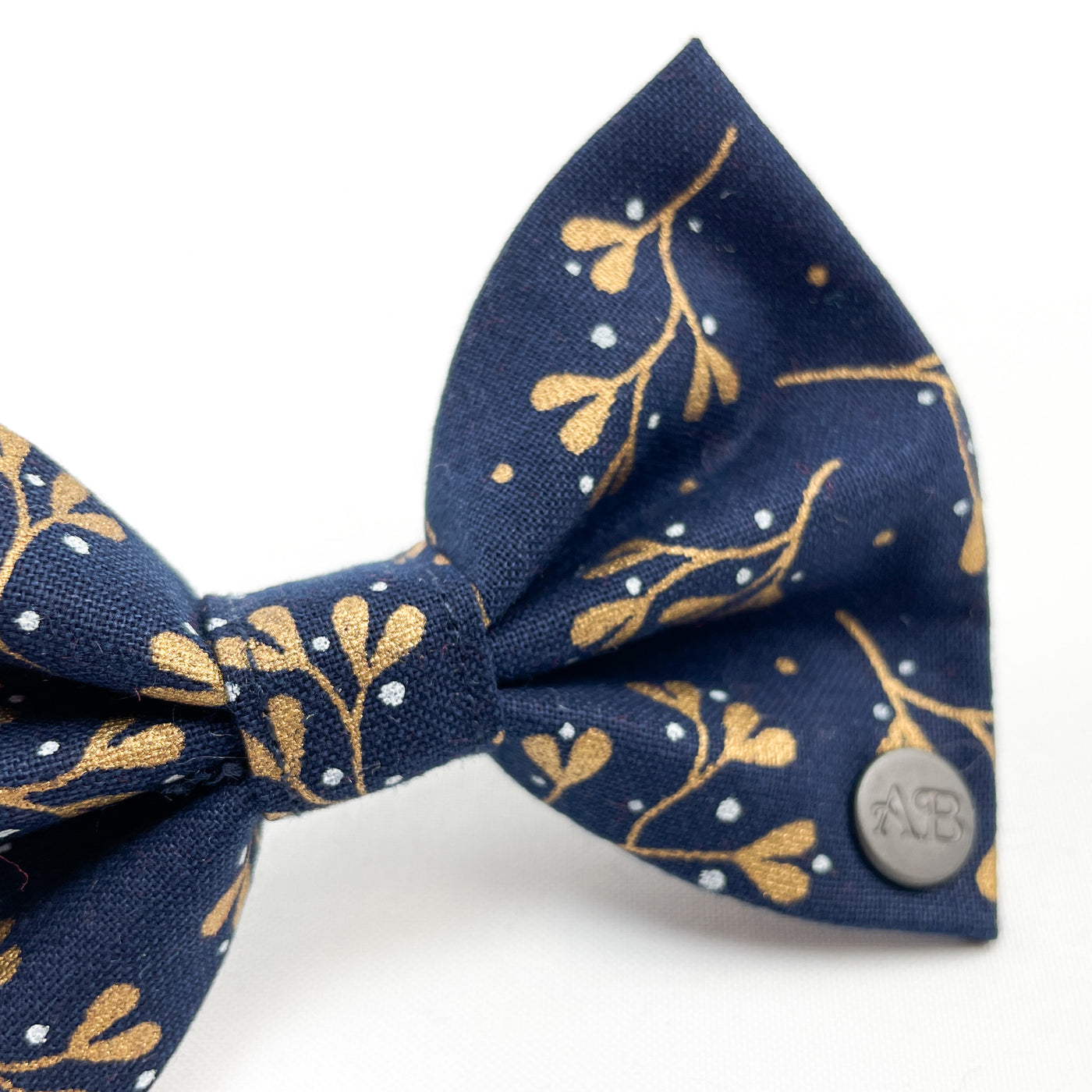 Navy mistletoe bow tie