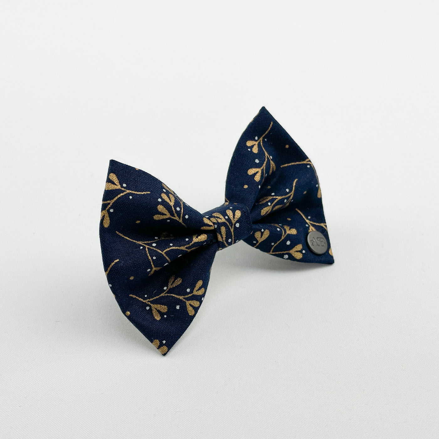 Navy mistletoe bow tie