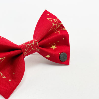 Red Christmas Star dog bow tie