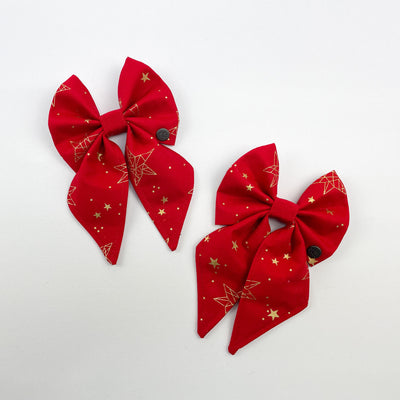 Two Red star sailor bow ties