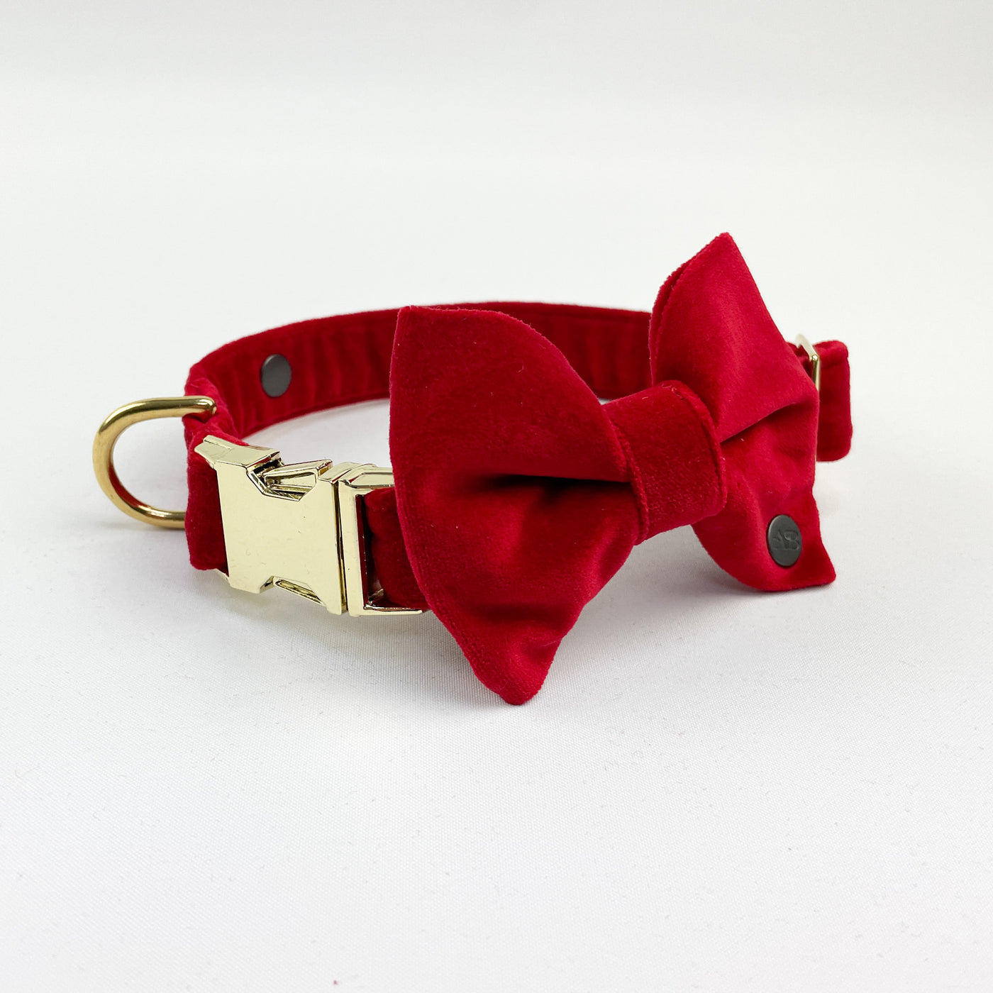 luxury red velvet collar and bow tie
