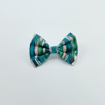 Autumn Stripe Dog Bow Tie front view.