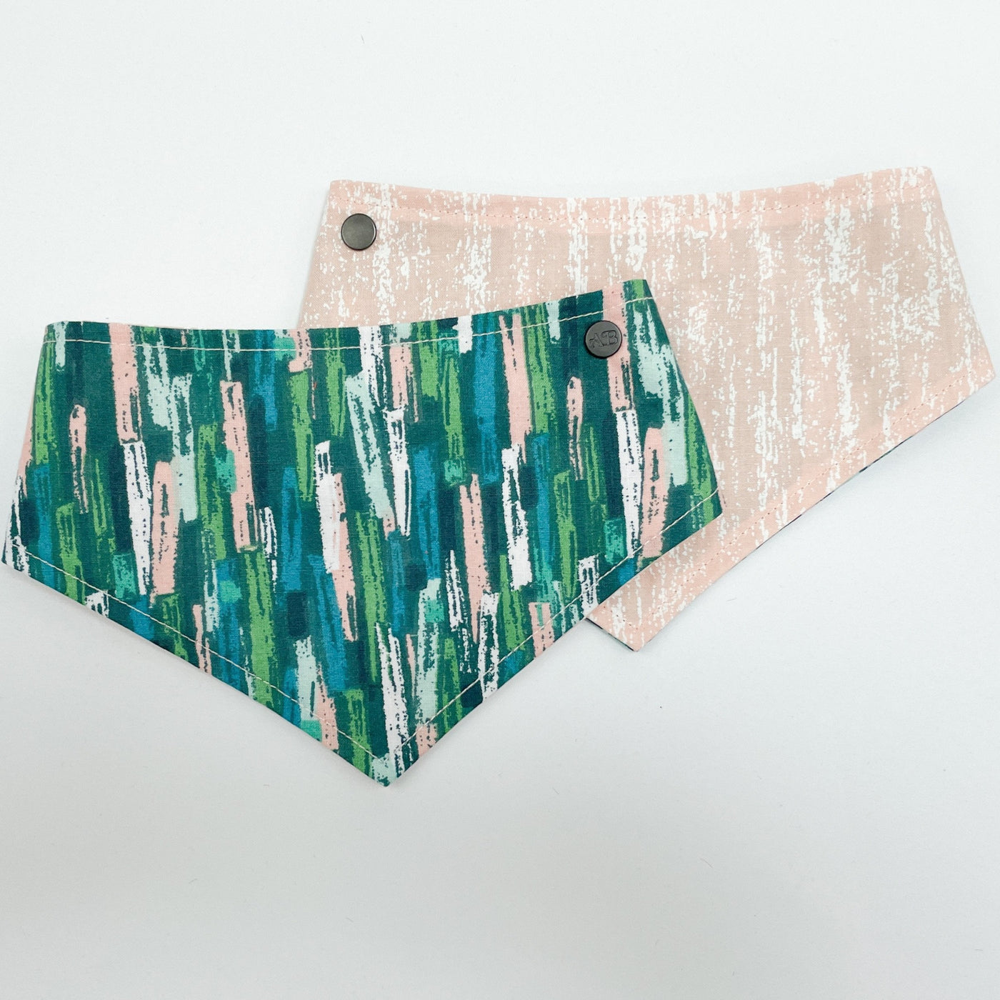 Autumn Stripe Check Dog Bandana front and reverse view