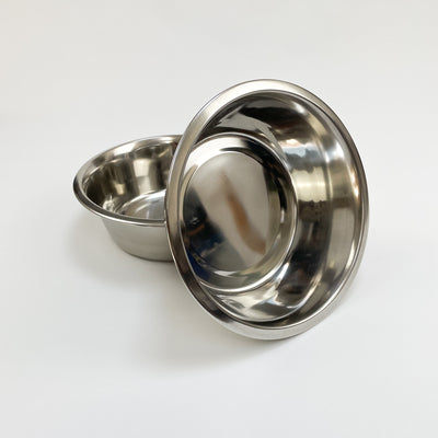 Stainless steel dog bowls to fit the Albie's large-sized raised pet feeder.