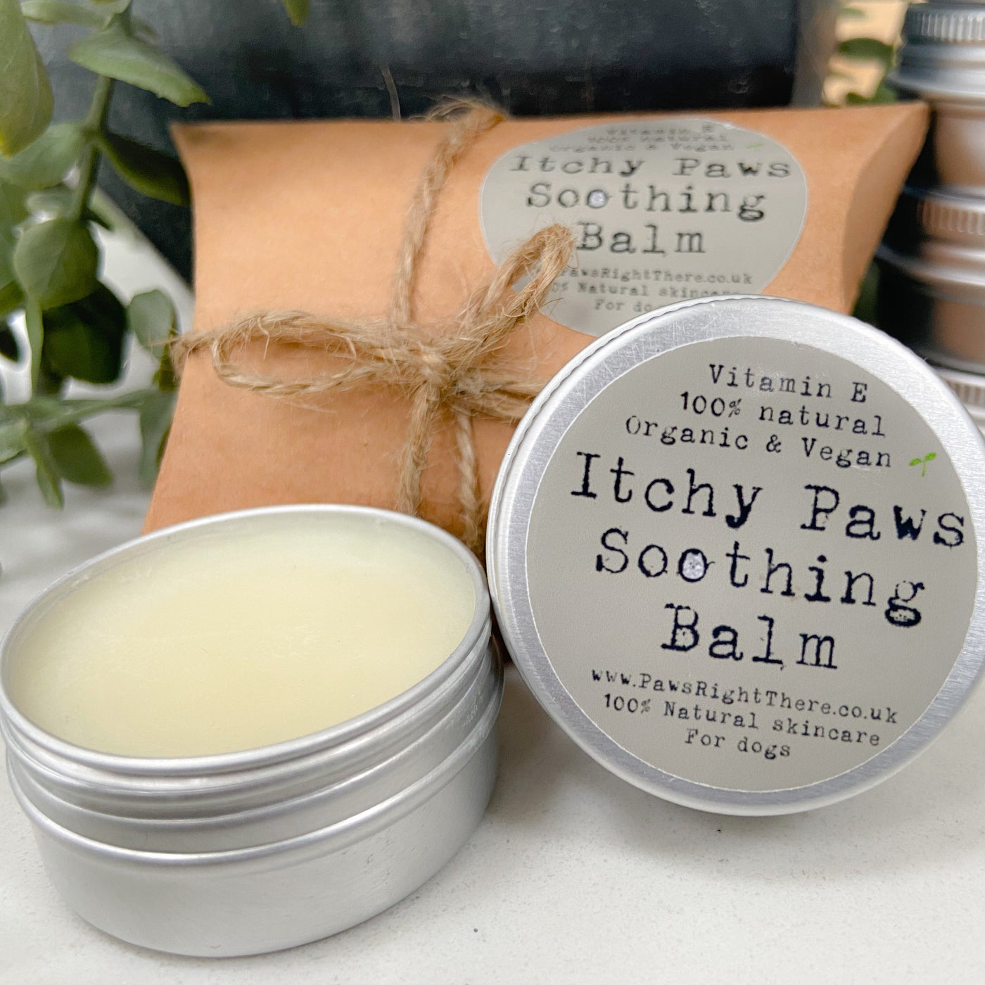 Itchy Paws Dog Soothing Balm organic and vegan-friendly.