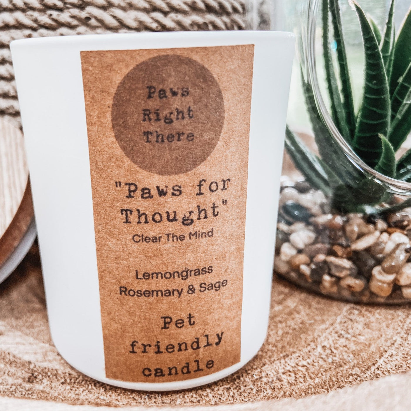 Paws For Thought - Pet Friendly Candle with lemongrass, rosemary and sage