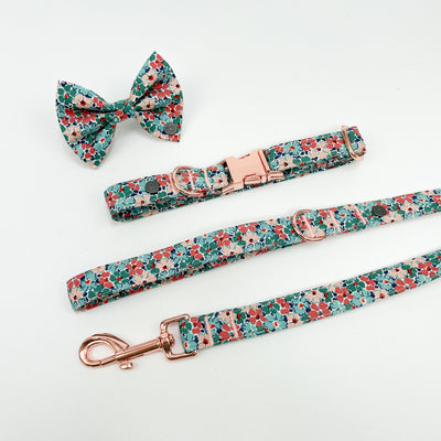 Liberty winter floral dog walking accessory set