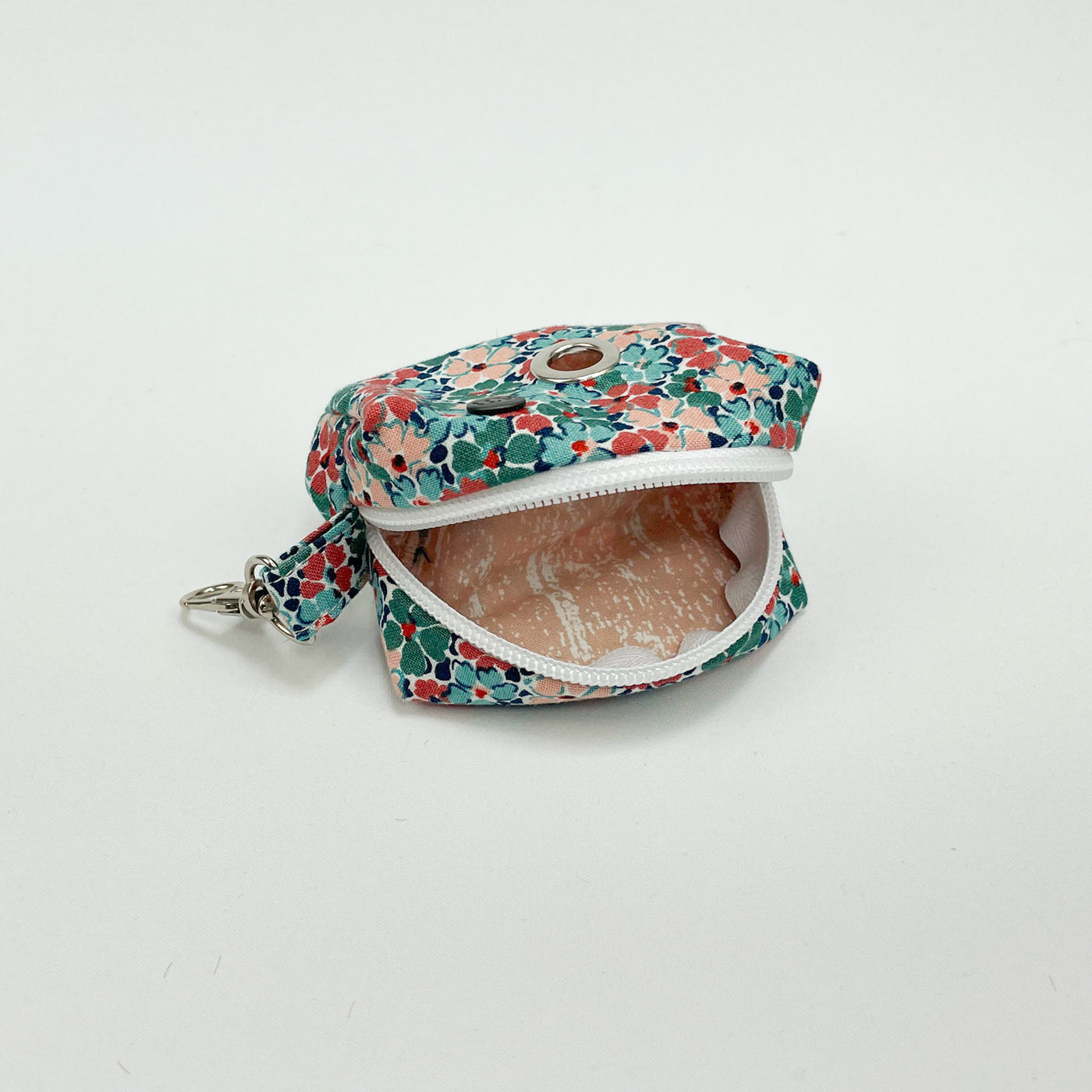 Liberty winter floral poop bag holder with fully lined interior