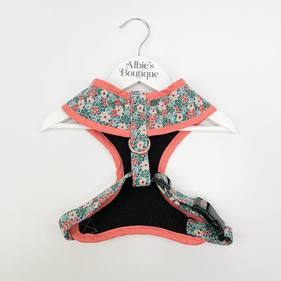 Liberty Winter floral soft dog harness back