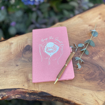 Pink, Boop the Snoot 90-day undated diary  and pen.