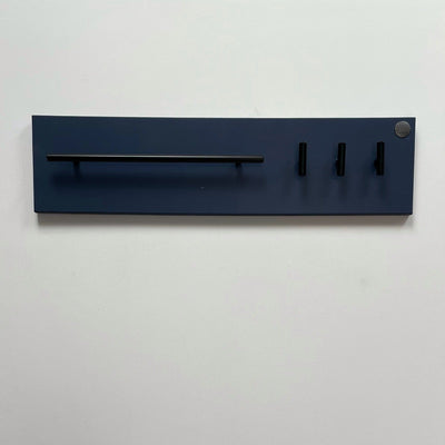 Small Single Rail Dog Lead Station, in navy with black-matt fittings.